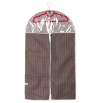 3PCS Fashion Garment Bag Clothing Dustproof Bag Clothes Suit Cover Stripe Brown