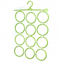 Detachable Circulars Tie Rack/Hanger With 12 Circles,Green ,(34*44CM)