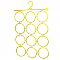 Detachable Circulars Tie Rack/Hanger With 12 Circles,Yellow,(34*44CM)
