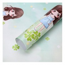 29x20 Inch 10Pcs Lovely Girl Pattern Gift Wrapping Paper Book Packaging Paper, Green