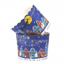 100PCS Lovely Paper Baking Cups Cake Cup Cupcakes Cases, Christmas Eve Pattern