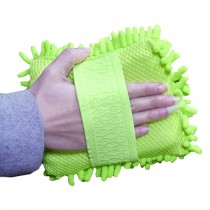 Reusable Chenille Glove Cleaning Gloves Dust Cleaner for Home/Car, Green