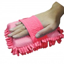 Reusable Chenille Sponge Cleaning Accessory Dust Cleaner for Home/Car, Pink