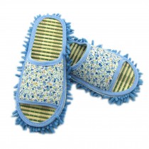 Microfiber Utility Cleaning Slippers Dusting Mopping Shoes For Women, Blue