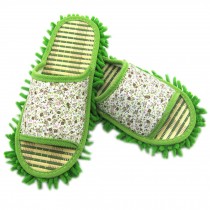 Microfiber Utility Cleaning Slippers Dusting Mopping Shoes For Women, Green