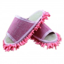 Utility Microfiber Cleaning Slippers Dusting Mopping Shoes For Women, Pink