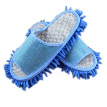 Utility Microfiber Cleaning Slippers Dusting Mopping Shoes For Women, Blue