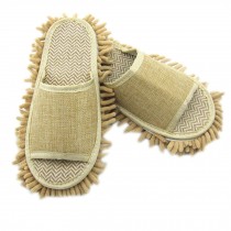 Utility Microfiber Cleaning Slippers Dusting Mopping Shoes For Women, Camel