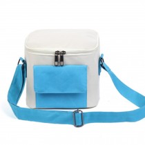 Fashion Single Shoulder Simple Lunch Tote Bag With Zipper Blue
