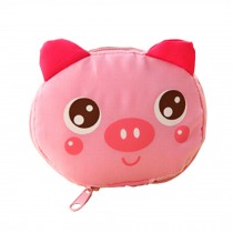 Lovely Animal Foldable Reusable Shopping Bags Tote Bag Pig Pink