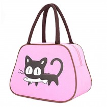 Cute Cat Fashion Lunch Tote Bag Traveling Camping Working Lunch Bag,Pink