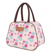 Fashion Lunch Tote Bag Traveling Camping Working Lunch Bag,Pink Chrysanthemum