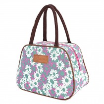 Fashion Lunch Tote Bag Traveling Camping Working Lunch Bag,Green Chrysanthemum