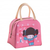 Lovely Girl Waterproof Traveling Camping Working Lunch Bag Lunch Tote Bag, Pink