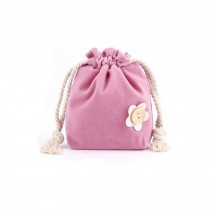 Lovely Drawstring Storage Organizer Bag Cosmetic Case Pouch - Pink