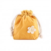Lovely Drawstring Storage Organizer Bag Cosmetic Case Pouch - Yellow