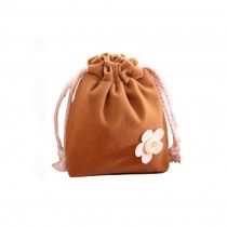 Lovely Drawstring Storage Organizer Bag Cosmetic Case Pouch - Cofee