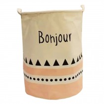 Simple Storage Basket Hamper Bag Clothing/Books/Toys Organizer, Bonjour