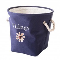 Usable Storage Basket Bag Hamper Clothing/Toys/Books Organizer with Handle, Blue