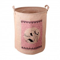 Creative Sandal Cotton/Linen Foldable Laundry Basket Storage Bag Practical Bag