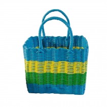 Woven Basket With Handles Storage Baskets Multipurpose Organizer,stripe,G