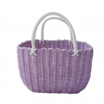Woven Basket With Handles Storage Baskets Multipurpose Organizer,purple