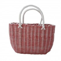 Woven Basket With Handles Storage Baskets Multipurpose Organizer,light red