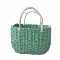 Woven Basket With Handles Storage Baskets Multipurpose Organizer,green