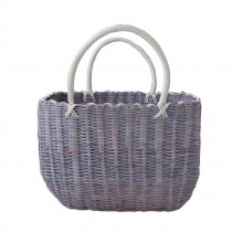 Woven Basket With Handles Storage Baskets Multipurpose Organizer,lilac