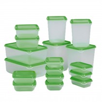 Set of 17 Food Storage/Container With Lid Green
