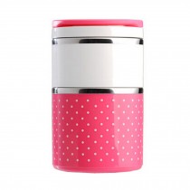 1.2L All-in-One Stainless Steel Sealed Bento Box Lunch Box,Pink