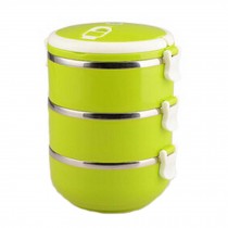 2.1L Creative Lunch Box Stainless Steel Sealed Bento Box,Green