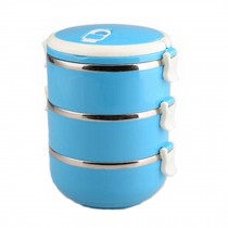 2.1L Creative Lunch Box Stainless Steel Sealed Bento Box,Blue