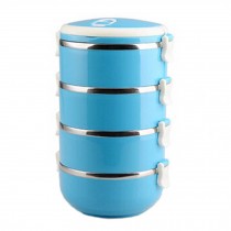2.8L Creative Lunch Box Stainless Steel Sealed Bento Box,Blue
