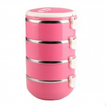 2.8L Creative Lunch Box Stainless Steel Sealed Bento Box,Pink
