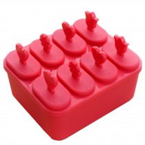 Square  Box Ice Pop Molds 14.5*12*6CM, Red, Set Of 8