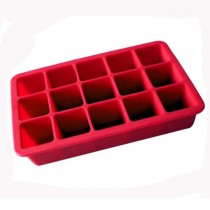 Safe And Soft Silicon Ice Cube Tray, Red, Set of 2,18.8*12*3.5CM