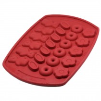 Safe And Soft Silicon Ice Cube Tray With Cute Pattern, Red