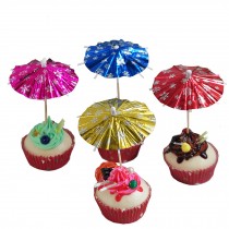 140pcs Beautiful Cocktail Picks Cupcake Toppers Picks Cake Decorating Pick Colorful Parasol