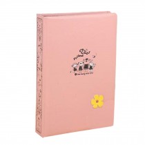 Cute Flower 300 Pocket 3 Per Page Leather Cover Photo Album, Pink