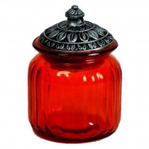 Elegant Ornate Glass Jars Decorative Weddings Candy Glass Pot Color Glass Cup B