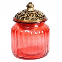 Elegant Ornate Glass Jars Decorative Weddings Candy Glass Pot Color Glass Cup F