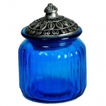 Elegant Ornate Glass Jars Decorative Weddings Candy Glass Pot Color Glass Cup H