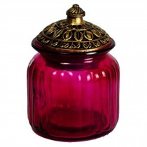 Elegant Ornate Glass Jars Decorative Weddings Candy Glass Pot Color Glass Cup I