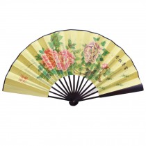 Chinese Traditional Sick Fan With Peony Flower Pattern