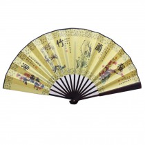 Chinese Traditional Sick Fan With  Four Famour Plants Pattern