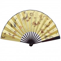 Chinese Traditional Sick Fan With Nine Dragons  Pattern