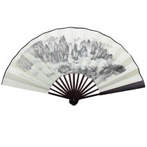 Chinese Traditional Sick Fan With The Tops Of Mountains Pattern