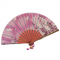Beautiful Japanese Design Handheld Folding Fan Lavender Pink