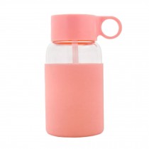 Portable Personal Sports Water Bottle Glass Bottles 500ml 16 Ounce - Pink